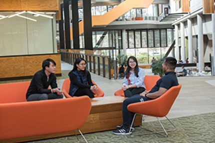 Students sitting talking